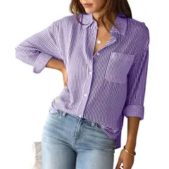 TIOZONEY - Camisa Manga Larga Algodón Mujer