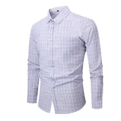 TIOZONEY - Camisa de cuadros elástica