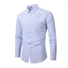 TIOZONEY - Camisa de cuadros elástica