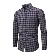 TIOZONEY - Camisa de cuadros elástica