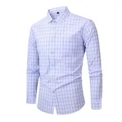 TIOZONEY - Camisa de cuadros elástica