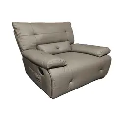 GENERICO - Sillón Reclinable Mecedora Giratorio Eco Cuero Marrón