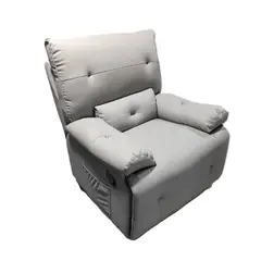 GENERICO - Sillón Reclinable Mecedora Giratorio Eco Cuero Gris