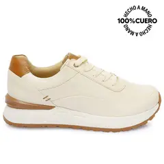 VIALE - Zapatilla Casual TERI-2501 Hueso Cuero