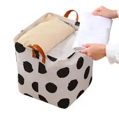 ELMEJORPRECIO - Cesta Multiuso Para Dormitorio Plegable De 33x33cm Círculos