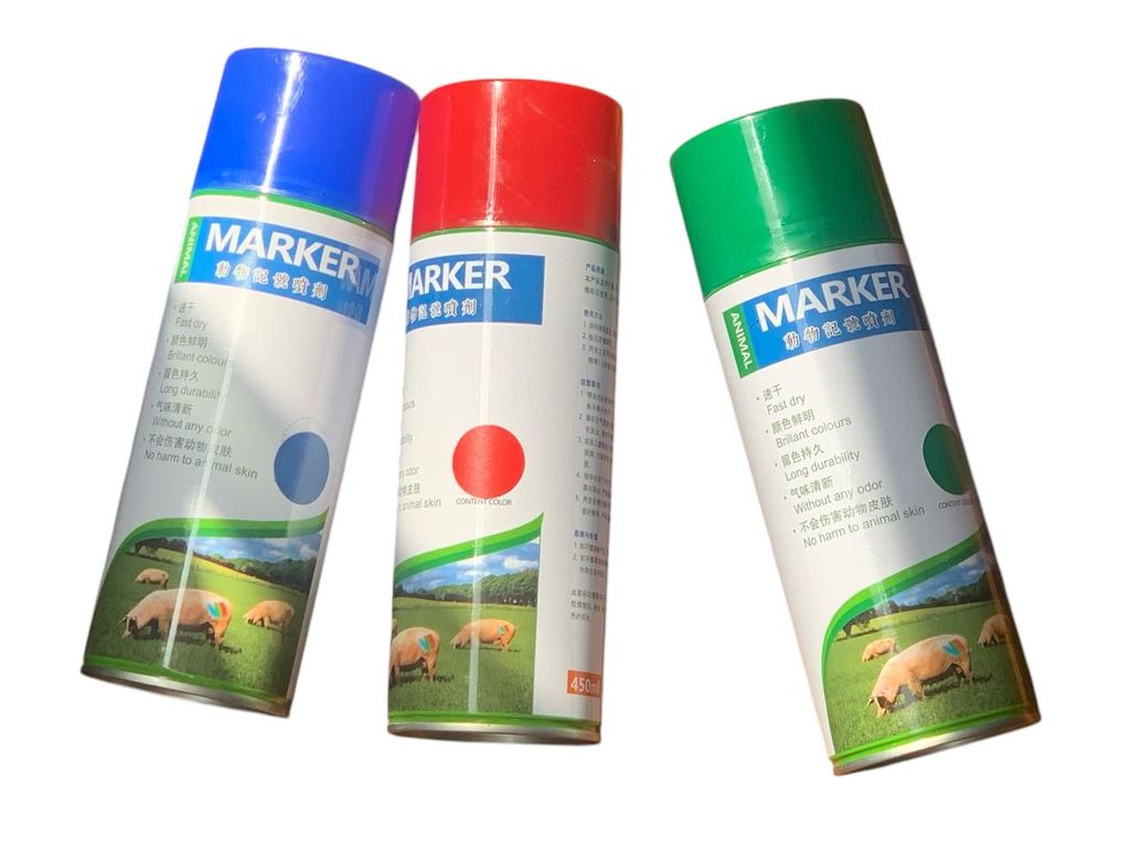 PACK X3 MARCADOR EN SPRAY PARA GANADO CERDOS VACAS OVEJAS 450ML