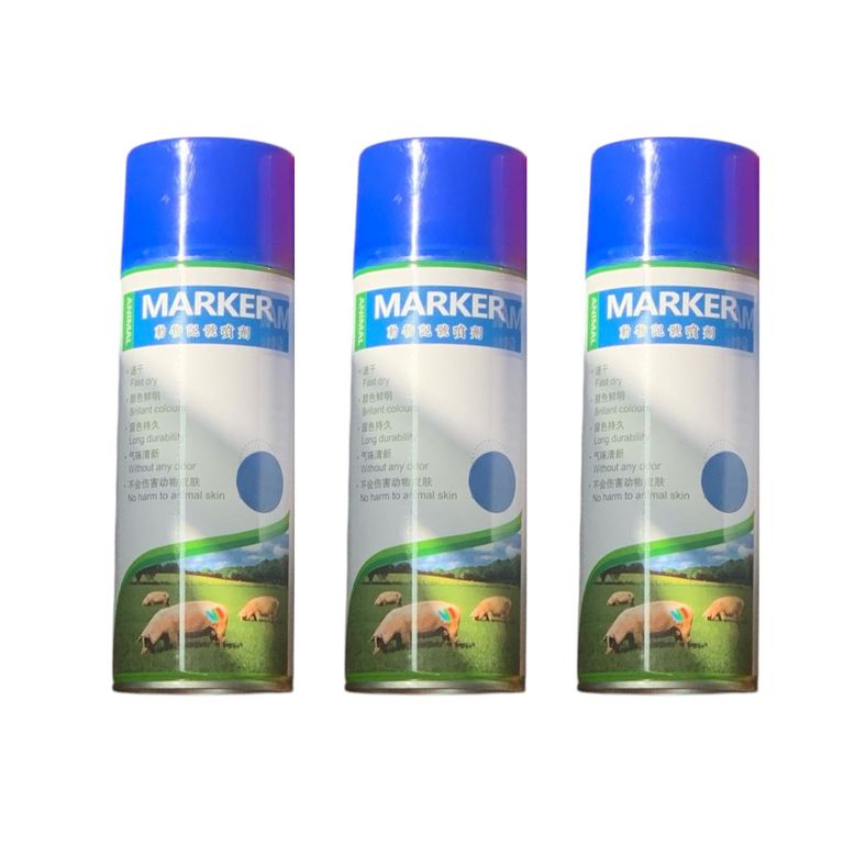 PACK X3 SPRAY MARCADOR AZUL PARA GANADO CERDO OVEJA VACA ETC