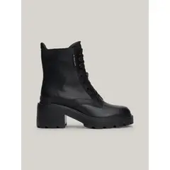 TOMMY HILFIGER - Botas dentadas con cordones y tacón ancho