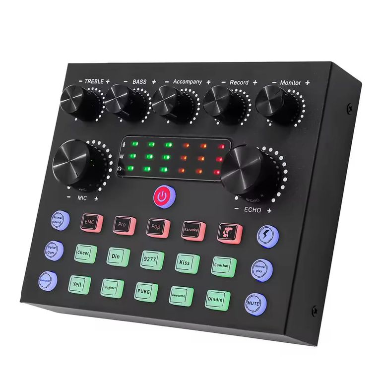 Tarjeta de Sonido V8S Interfaz Audio USB Para Grabación en Vivo