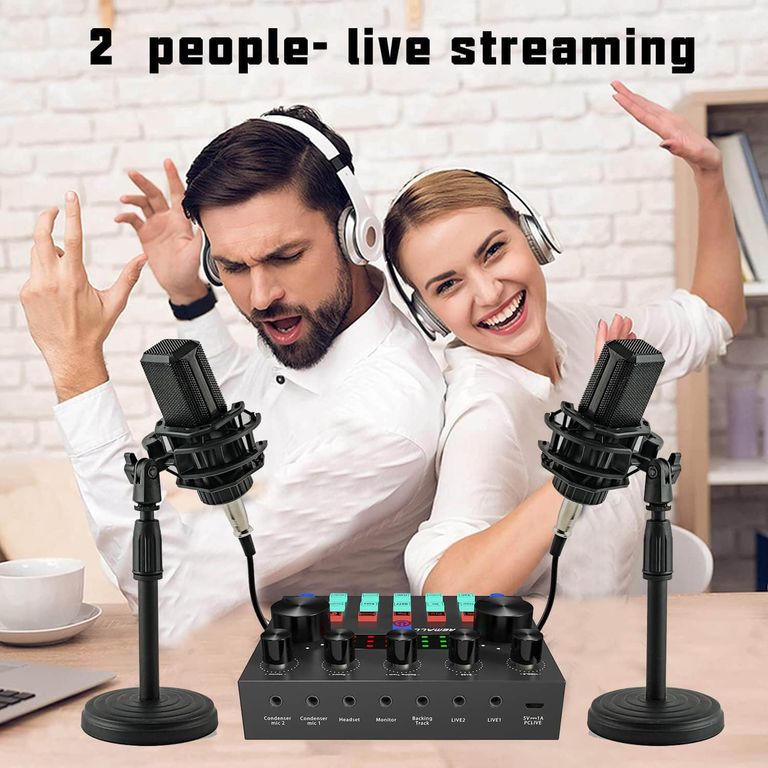 Interfaz de Audio V8S Externa Ideal Grabación y Streaming en Vivo