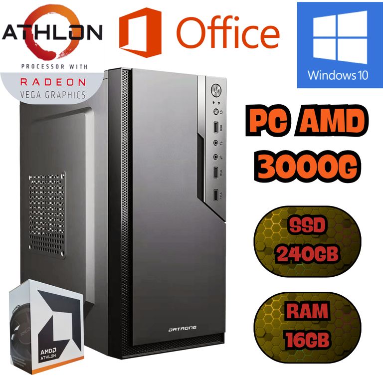 COMPUTADORA PC ATHLON 3000G RADEON VEGA SSD 240GB RAM 16GB