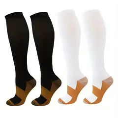 GENERICO - 2 Pares Medias Compresión Varices 20-30 mmHg - Cobre