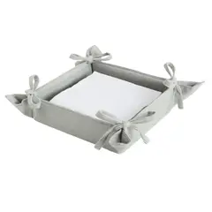 GENERICO - Porta Servilletas Lino Color Gris 18cm x 18cm