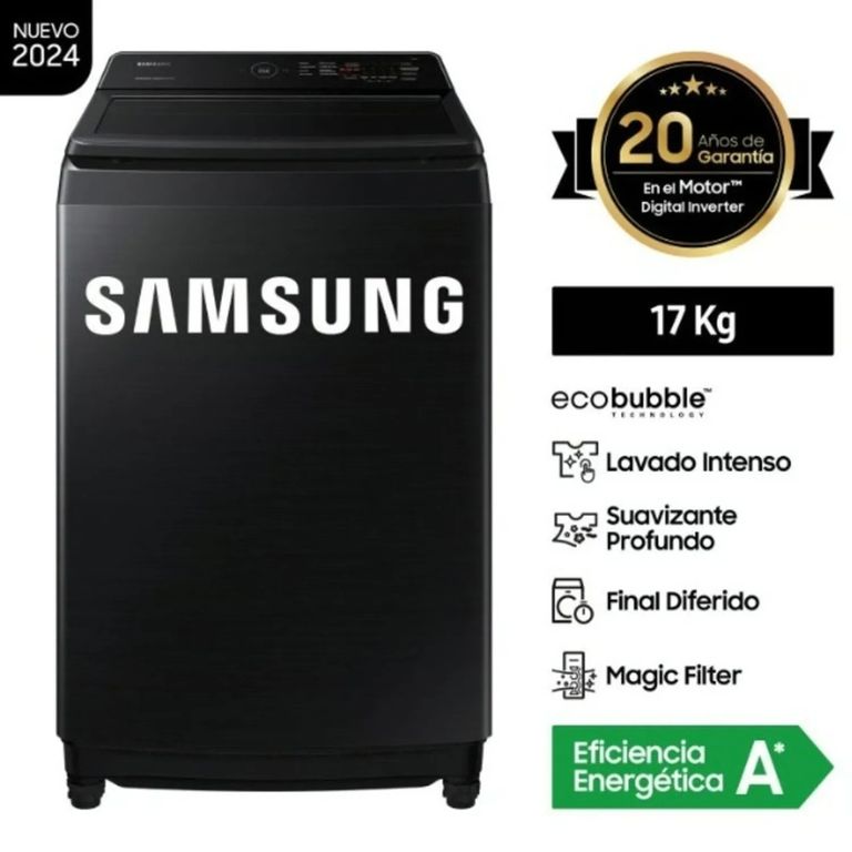 Lavadora 17 Kg Ecobubble Negra