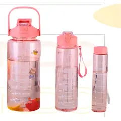 GENERICO - BOTELLA TOMATODO MOTIVACIONAL CAMALEÓN CAMBIA COLOR 3 PZS