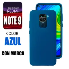 XIAOMI - Silicone Case Para Redmi Note 9 Azul Con Marca
