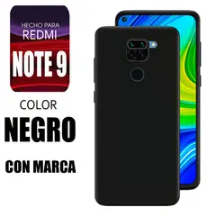 XIAOMI - Silicone Case Para Redmi Note 9 Negro Con Marca