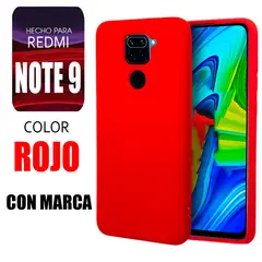 XIAOMI - Silicone Case Para Redmi Note 9 Rojo Con Marca