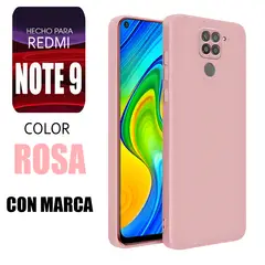 XIAOMI - Silicone Case Para Redmi Note 9 Rosa Con Marca