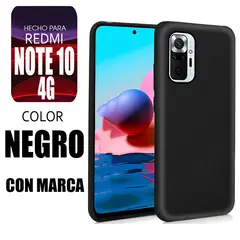 XIAOMI - Silicone Case Para Redmi Note 10 4G Negro Con Marca