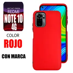 XIAOMI - Silicone Case Para Redmi Note 10 4G Rojo Con Marca