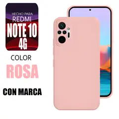 XIAOMI - Silicone Case Para Redmi Note 10 4G Rosa Con Marca