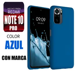 XIAOMI - Silicone Case Para Redmi Note 10 Pro Azul Con Marca