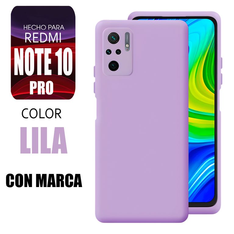 Silicone Case Para Redmi Note 10 Pro Lila Con Marca