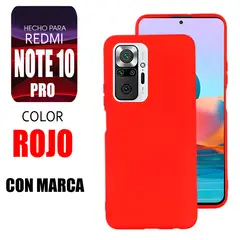 XIAOMI - Silicone Case Para Redmi Note 10 Pro Rojo Con Marca