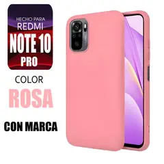 XIAOMI - Silicone Case Para Redmi Note 10 Pro Rosa Con Marca