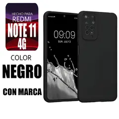 XIAOMI - Silicone Case Para Redmi Note 11 4G Negro Con Marca