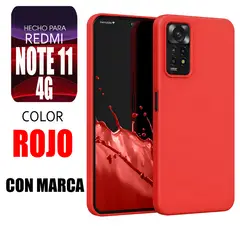 XIAOMI - Silicone Case Para Redmi Note 11 Rojo Con Marca