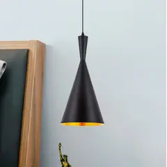 GENERICO - Lámpara Colgante Campana Black Led