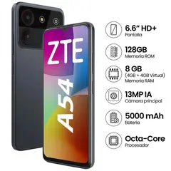 ZTE - Celular A54 66 4GB 128GB 13MP Gris