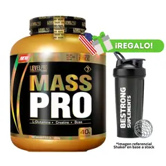 LEVEL PRO - PROTEÍNA MASS PRO 3 KG CHOCOLATE + SHAKER