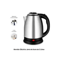 GENERICO - Hervidor Eléctrico 2 Litros Acero Inoxidable