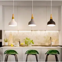 GENERICO - Lámpara Colgante Campana Triple Black Led