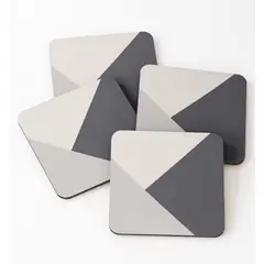 BOSQUE INVERNAL DECORACION ECO ALTERNATIVA - Posavasos geométricos cuadrados tricolor por seis