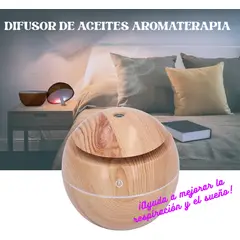 GENERICO - HUMIDIFICADOR DIFUSOR DE AROMAS ACEITES PARA AROMATERAPIA LÁMPARA 7 COLORES LUCES LED