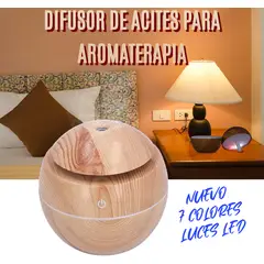 GENERICO - HUMIDIFICADOR DIFUSOR DE AROMAS ACEITES PARA AROMATERAPIA LÁMPARA 7 COLORES LUCES LED