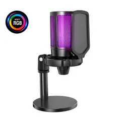 KREED - Micrófono de escritorio soft RGB AuroraCast