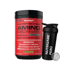 MUSCLEMEDS - Amino Decanate 384Gr - 30 Servicios EAAs Sabor Citrus Lime +Shaker