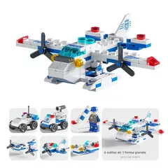 TIOZONEY - Juguete Para Niños 6 en 1 Policia Armable