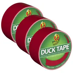 GENERICO - DUCK TAPE Cinta Adhesiva 2" x 20yds Rojo Cereza Pack x 3