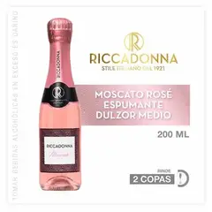 RICCADONNA - Espumante Moscato Rose Botella 200ml