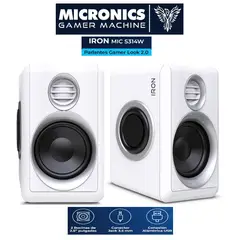 MICRONICS - Parlante IRON WHITE MIC S314W 2. 0 USB 2. 75 RMS:10W MICRONIC