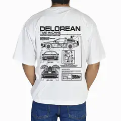YONISTERS CLOTHING - Polo Oversize de Algodón Hombre Blanco DeLorean