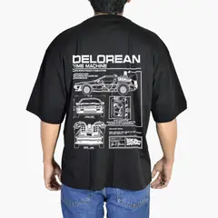YONISTERS CLOTHING - Polo Oversize Algodón Negro DeLorean