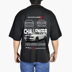 YONISTERS CLOTHING - Polo Oversize Algodón Negro Dodge Challenger
