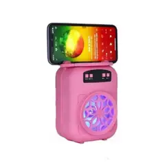 GENERICO - Parlante Bluetooth Portatil LED inalámbrico ROSADO verano